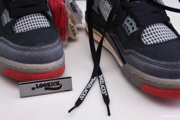 Kick Theory x Off Jordan Retro CV9388-001 White Air 4 Bred 0723